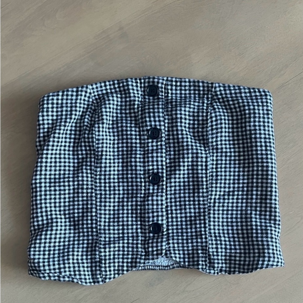 Abercrombie & Fitch Black and White Checkered Tube Top